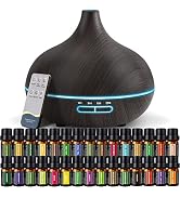 Diffusers for Essential Oils Large Room, 550ml Essential Oil Diffusers with 30x5mL, Ultrasonic Te...