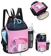 WANDF Swim Bag with Wet Pockets, Sandproof Beach Backpack with 40oz Tumbler Side Pockets, Mesh Dr...