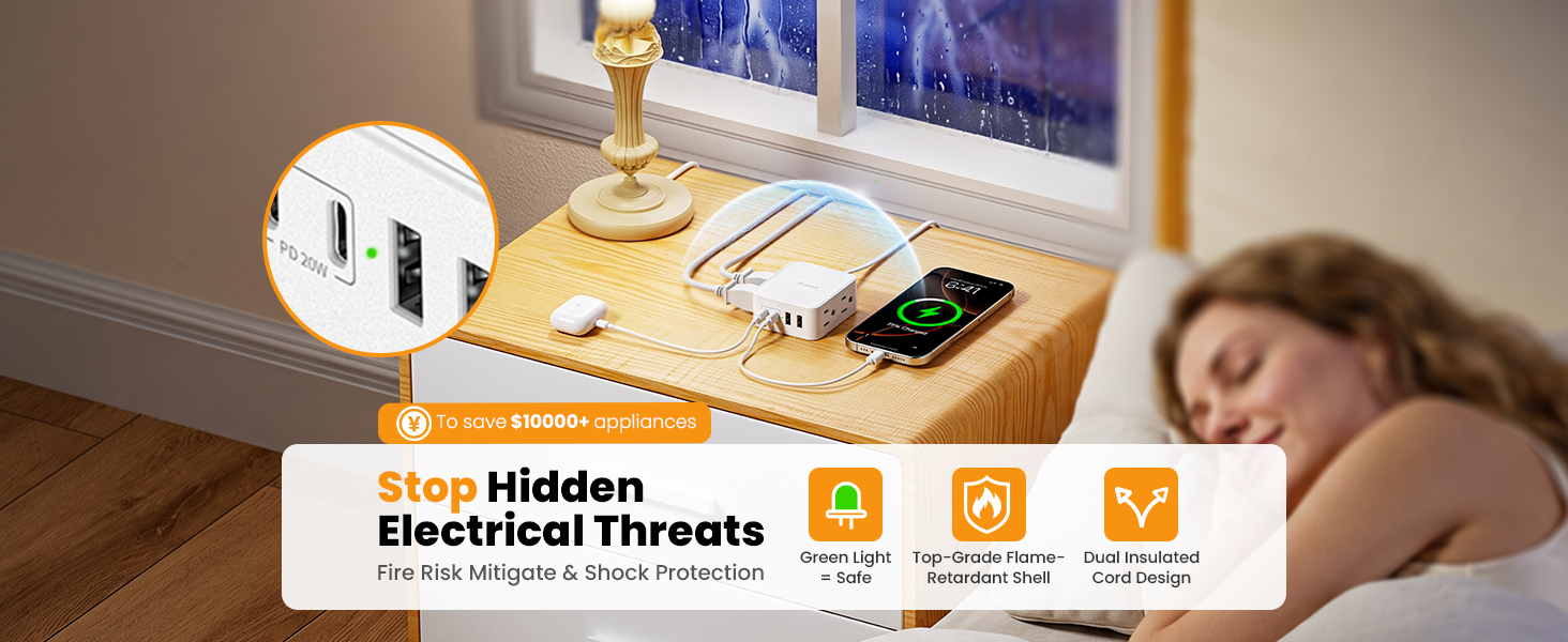 flat wall extension cord