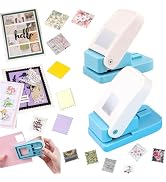2 Pcs Craft Hole Punch, 1X0.8 inch Rectangular Postage Stamp Punches & 1" Square Hole Punches, Le...