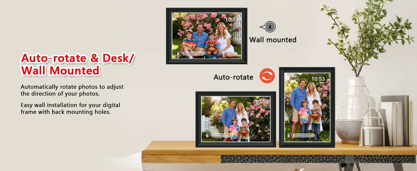 FRAMEO 10.1 Inch Smart WiFi Digital Photo Frame Digital Picture Frame Digital Calendar