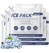 Hydro2Go Reusable Ice Packs for Cooler - Long Lasting Cold Freezer Packs for Coolers Lunch Bags w...