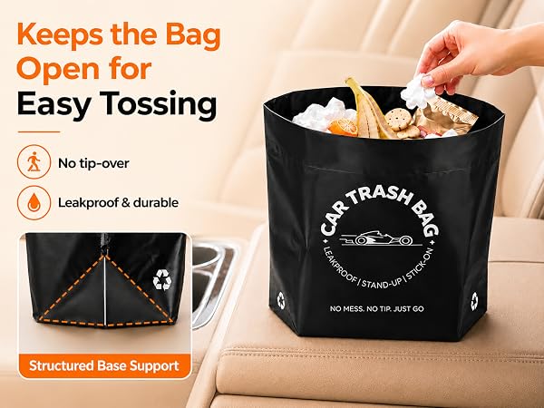 stand-up car trash bags