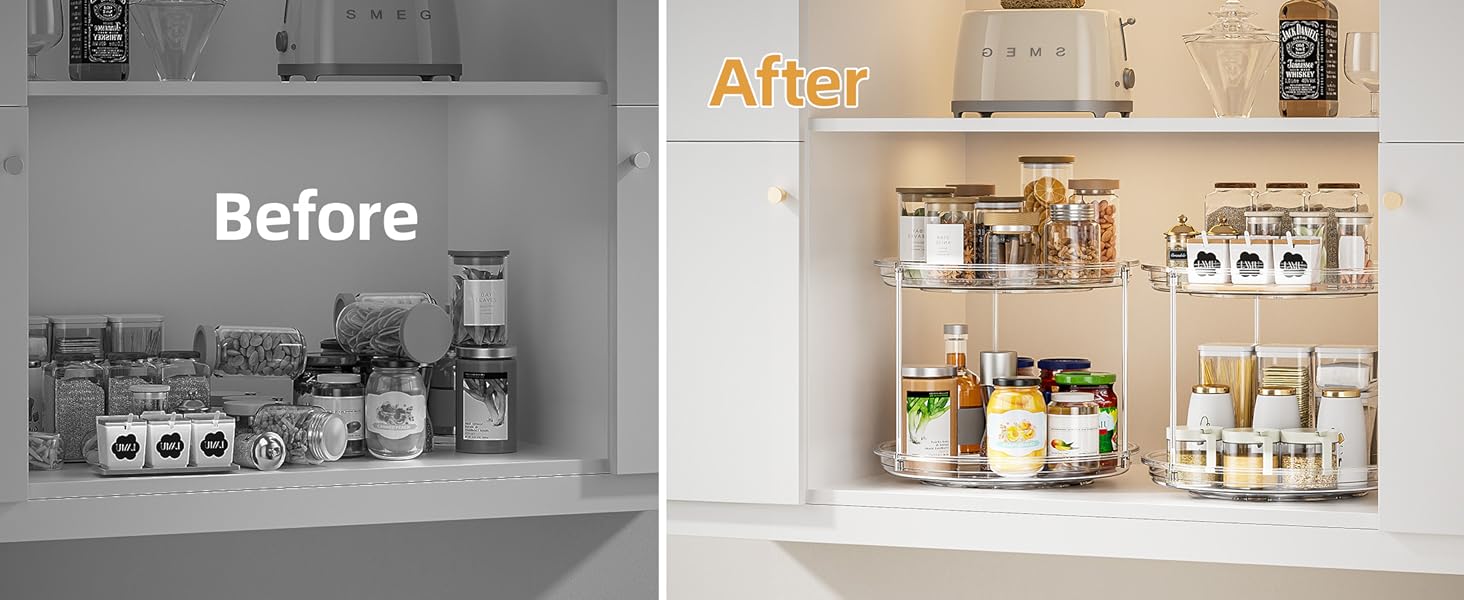 lazy susan organizer for cabinet
