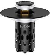 Bathroom Sink Drain Strainer,All Metal Pop-Up Sink Stopper with Removable Stainless Steel Filter ...