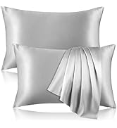 100% Pure Silk Pillowcase for Hair and Skin, Both Sides Mulberry Silk Pillowcases with Hidden Zip...