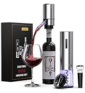 Rechargeable Electric Wine Gift Set - Aerator, Vacuum Stoppers, Foil Cutter and Bottle Opener for...