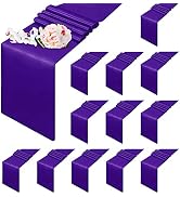 12 Pack Table Runner, 12x108in Satin Disposable Tabletop, Washable Bright Silk and Smooth Fabric,...