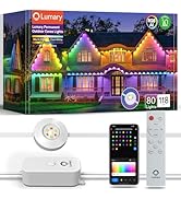 Lumary Permanent Outdoor Lights Pro 105ft with 80 LED RGBAICW Smart Eave Lights IP67 Waterproof f...