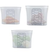 LanAevum Silicone Storage Bag Reusable Food Storage Bag Silicone Snack Bag Pet Food Bag 17oz/34oz...