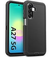Jelanry for Samsung Galaxy A27 Rugged Series Case - Black, Heavy Duty Shockproof Tough Bumper Dua...