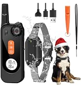 Orcleab Dog Shock Collar with Remote Control Shock Collar for Dogs, 4 Training Modes Vibration, B...