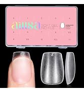 AILLSA Extra Short Coffin Nail Tips 450PCS Full Cover Acrylic Gel Clear Nail Tips Double-sided Ma...