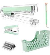 Creechwa Green Desk Accessory Kit, Acrylic Stapler Set, Office Supplies Set for Women and Student...