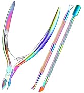 Cuticle Trimmer Cuticle Remover with Cuticle Pusher, XUNXMAS Professional Stainless Steel Durable...