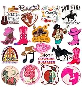 Jongdari Western Cowgirl Iron on Patches, 20pcs Sew on Iron-on Applique Trucker Hat Country Embro...