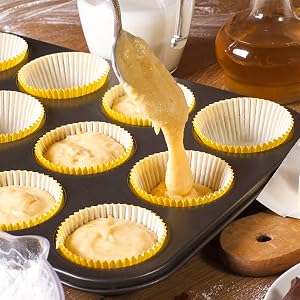 yellow muffin liners for baking