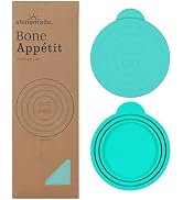 Shinemade Pet Food Lids,Dog Food Lid,Cat Food Lid,Bone Appetit Silicone Wet Food Can Covers (Aqua...