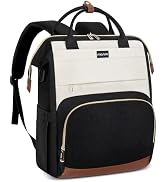 MOSISO Laptop Backpack for Women, 15.6 inch Laptop Bag with USB Charging Port&Front Corduroy Pock...
