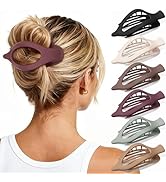 Oeusnael 6 PCS Large Flat Hair Clips for Women, French Concord Lay Down Flat Claw Clips for Thick...