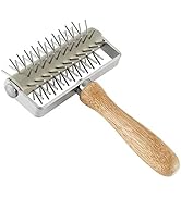 EVEDMOT Pizza Dough Docker Roller Stainless Steel, Pizza Pin Puncher Dough Hole Maker with Wood H...