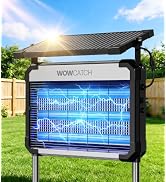 Solar Bug Zapper Outdoor, 3 UV Tubes 4500V Mosquito Zapper, Waterproof | 1/2 Acre Coverage, 11W M...