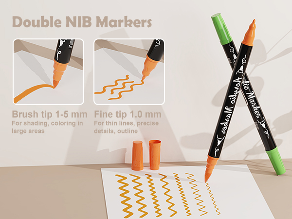 Double Brush Marker Pens