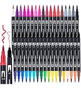 Collection of colorful marker pens arranged in a row, showing various colors including pink, red, blue, black and other vibrant shades. Multiple sets of markers displayed.