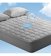 Elegear Queen Cooling Mattress Pad for Hot Sleepers, Waterproof Cold Mattress Topper with TriSupp...