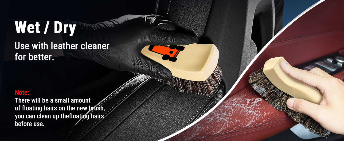 leather brush horse hair brush leather cleaning brush leather brush car detailing car seat brush