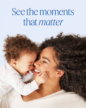 Mother and baby laughing together. See the moments that matter.