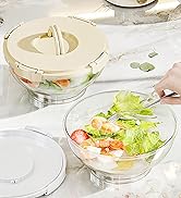 MineSign 2 Pack Iced Salad Bowl with Removable Ice Pack and Serving Utensils 95 Oz Chilled Servin...