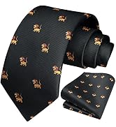 HISDERN Ties for Men Fun Animal Tie Handkerchief Business Classic Designer Mens Ties Novelty Neck...