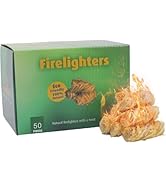 GEEKHOM 50 pcs Fire Starters – Natural Wax Wood Firelighters for Fireplace, Wood Stove, BBQ, Gril...