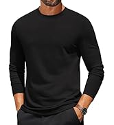 COOFANDY Mens Long Sleeve T Shirts Crew Neck Casual Basic Tee Shirt Lightweight Pullover Shirts
