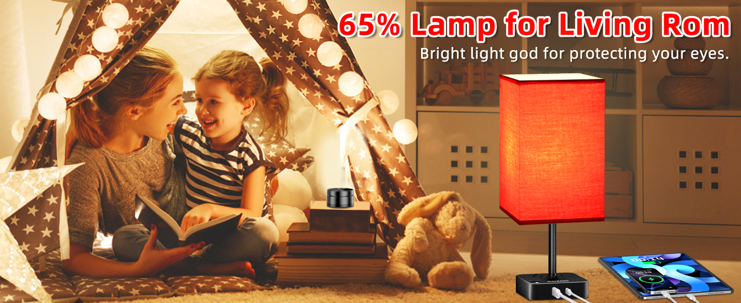 Bedroom Table Lamp with Remote Operation Control