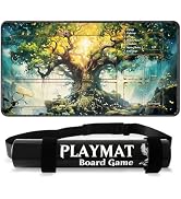 MTG Playmat with Portable Playmat Tube, TCG Playmat 24"x14" with Battle Zone, Magic Playmat Comma...