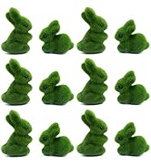 YGbridge Moss Easter Bunny Home Decor, 12 Pcs Artificial Green Moss Rabbit for Easter Decoration,...