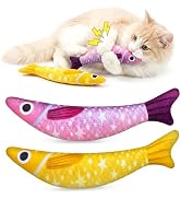 MAXTOOA Catnip Toys for Indoor Cats with 5000mg Natural 2 Pack Fish Cat Toys with Hidden Bell Int...