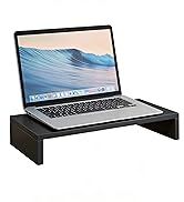 vie poetique Computer Monitor Stands, Wooden Desktop Oraganizer Shelf for Office Desk Computer, H...