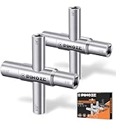 Pinoze 4 Way Sillcock Water Key, 1/4", 9/32", 5/16", 11/32", 2-Pack Steel Multi-Function Utility ...