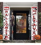Trgowaul Halloween Door Decorations Scary Halloween Front Door Porch Sign, Bloody Happy Halloween...