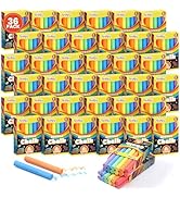 Toidgy 432 Count Mini Chalk Set for Kids (36 Boxes), Nontoxic Sidewalk Chalk Bulk for Kids, Sidew...
