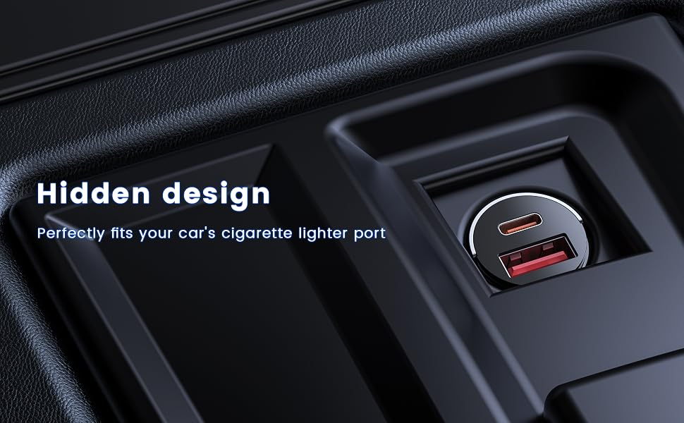 MOSWAG Car Charger with hidden design style helps to save your zone inside car interior