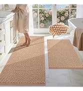 BSICPRO Bathroom Rugs Set 2 Piece-Chenille Bath Mats Non Slip-Thick Soft Absorbent Bath Rug-Showe...