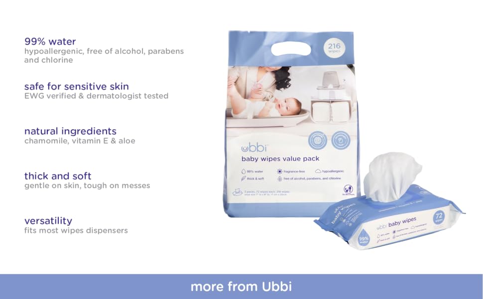 Ubbi, baby wipes, huggies wipes, wet wipes, pampers wipes, diaper wipes, wipes baby sensitive skin