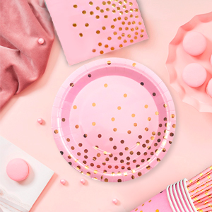 pink gold party supplies