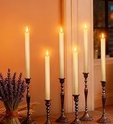 Flameless Taper Candles with Remote, 3D Flickering Battery Operated Tapers Candle, Led Flameless ...