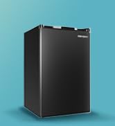 EUHOMY 4.4 Cu.Ft Mini Fridge with Freezer, Single Door Compact Refrigerator, Adjustable Thermosta...