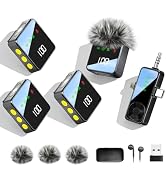Gicorino Wireless Lavalier Microphone for iPhone, Android, Cameras - Mini Microphone with Noise R...